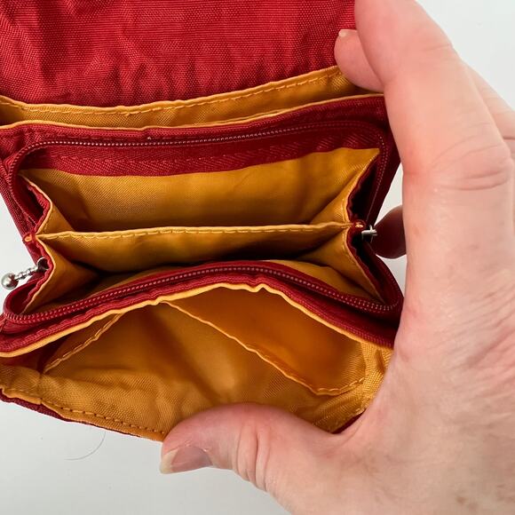 Baggallini Mini Crossbody Bag Wallet  Red Orange Convertible Wristlet Micro 5x4 - Picture 6 of 11